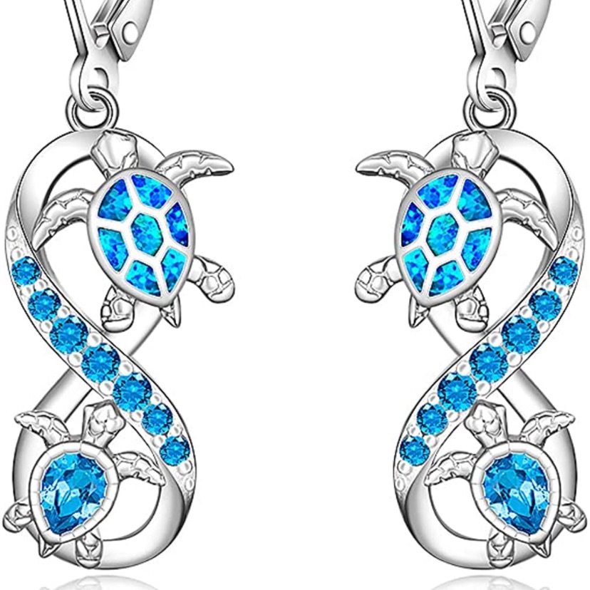 Opal And Topaz Turtles Everlasting Love Earrings